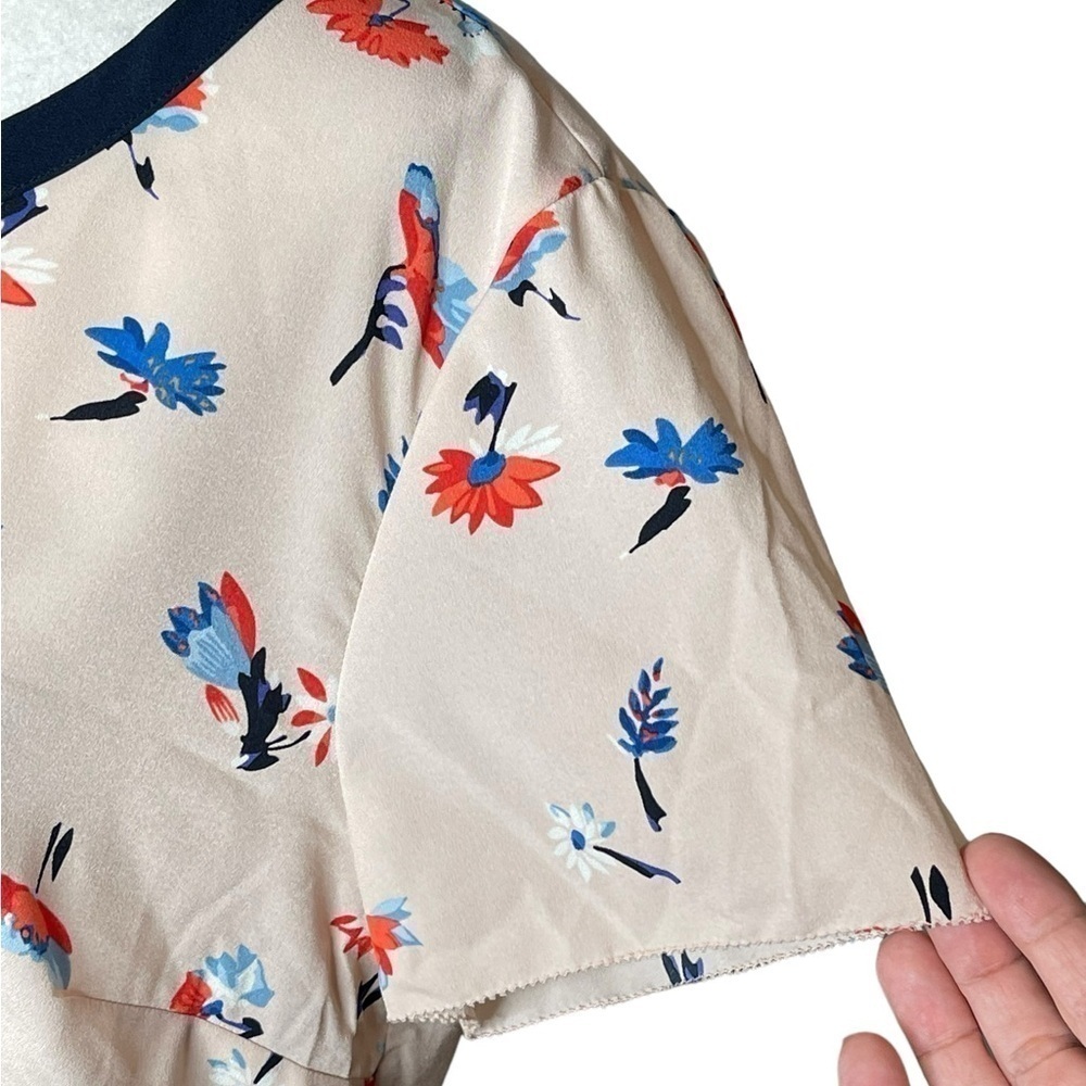 Talbots Floral Career Work Blouse Short Sleeves Size 10 - Picture 5 of 10